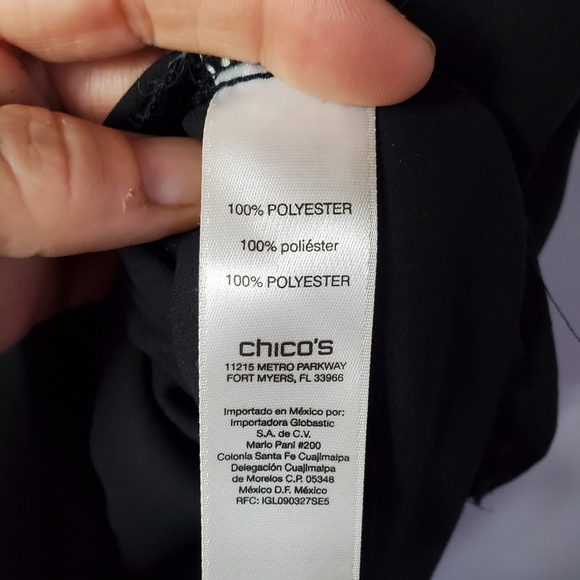 Chico's Black Tank Zippered Back Tulip Hem - Picture 4 of 8